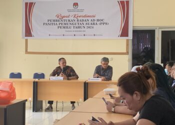 Sukseskan Pemilu 2024, KPU Minahasa Gelar Rakor Pembentukan Badan Ad Hok PPS