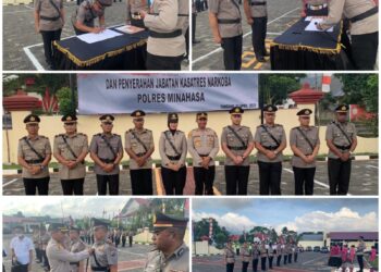 Kapolres Minahasa AKBP Ketut Suryana Lantik Lima Kasat  Baru
