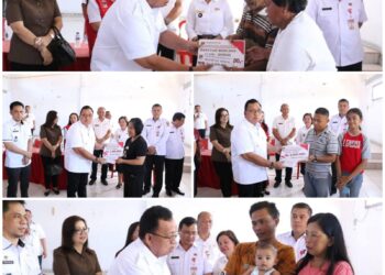 Kurangi Beban Warga, Wabup Robby Serahkan Bantuan Dana Bencana Kepada Enam Keluarga di Desa Lemoh dan Senduk