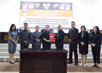 Paripurna DPRD Minahasa Setujui KUA-PPAS APBD Perubahan Tahun 2023