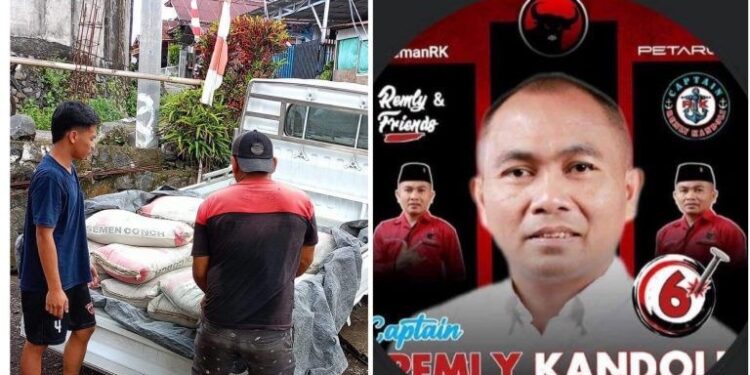 Caleg PDI-P Remly Kandoli Berikan Bantuan Pembangunan Jalan di Kelurahan Tosuraya Barat