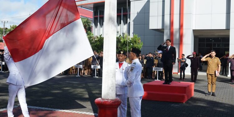 Pimpin Upacara Harkitnas, Pj Bupati Minahasa Bacakan Sambutan Menteri Kominfo RI