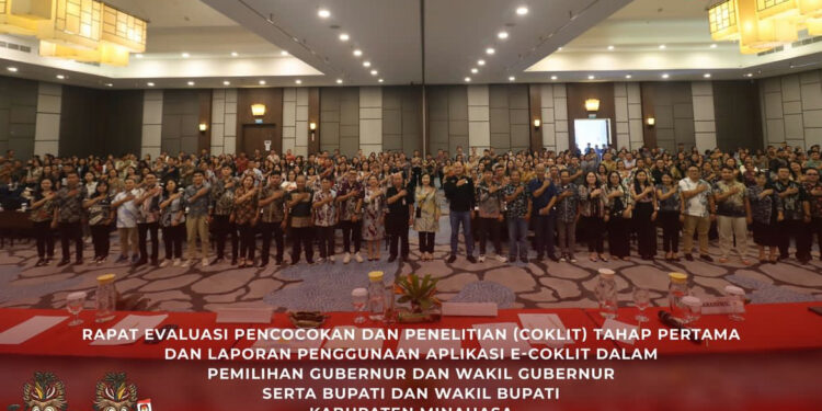 KPU Minahasa Gelar Rapat Evaluasi Coklit Tahap  Pertama Pilkda Serentak Tahun 2024