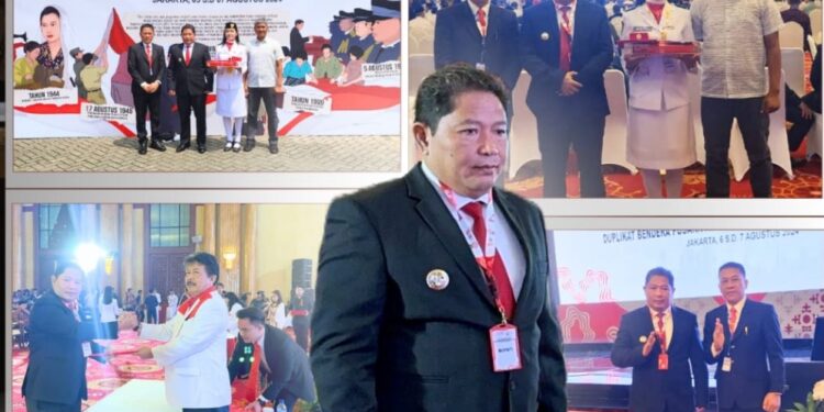 Terima Duplikat Bendera Pusaka, Bupati Kumendong Berharap Perserta Upacara HUTRI Lebih Menghayati Nilai-Nailai Proklmasi