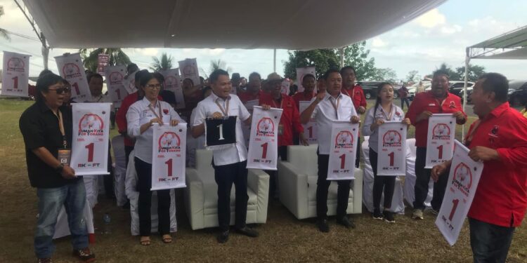 Saling Teriak Yel-Yel, Mulai Dari “Mitra One” Sampai “DB 1J for RK-FT” Hiasi Penetapan Nomor Urut Paslon