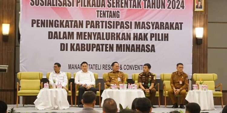 Pj Bupati Minahasa Noudy Tendean Resmi Membuka Sosialisasi Pilkada Serentak Tahun 2024