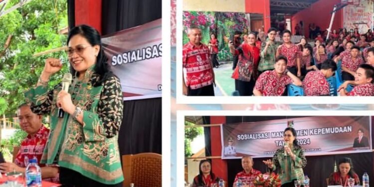 Sekda Watania Hadiri Sosialisasi Manajemen Kepemudaan Tahun 2024 di SMA N 1 Tondano.