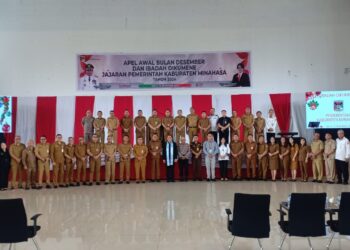Sambut Bulan Desember, Pemkab Minahasa Gelar Apel dan Ibadah Oikumene