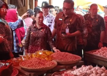 Turun Lapangan, Wabup Vanda Sarundajang Sidak Pasar Baru Langowan