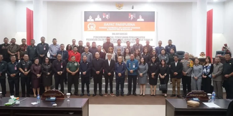 DPRD Minahasa Umumkan RD-VaSung Sebagai Calon Terpilih Hasil Pilkada 2024