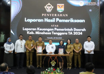 Bupati Dan Wakil Bupati Mitra Ronald Kandoli Dan Fredy Tuda Raih Penghargaan WTP Dari BPK RI