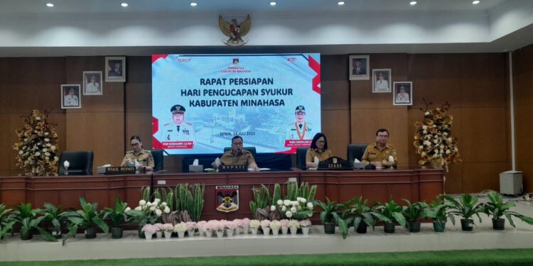 Bupati Robby Pimpin Rakor Terkait Hati Pengucapan Syukur Kabuoaten Minahasa 20 Juli 