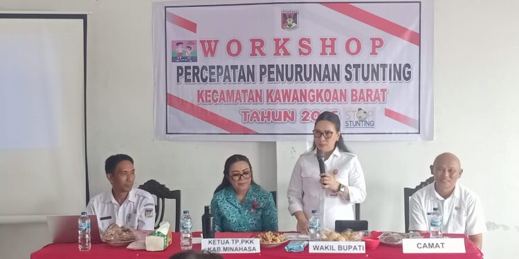 Wabup Vanda Kegiatan Workshop Percepatan Penurunan Stunting di Kawangkoan Barat