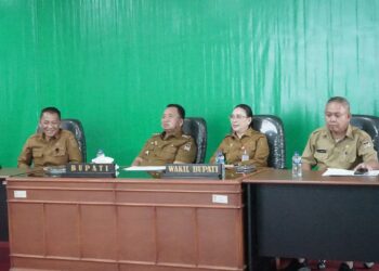 Dipimpin Mendagri, Bupati Robby dan Wakil Vanda Bersama Jajaran Ikuti Rakoor Pengendalian Inflasi