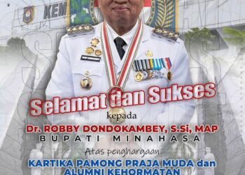 Bupati Minahasa Robby Dondokambey Terima Dua Penghargaan. Kartika Pamong Praja Muda dan Alumni Kehormatan