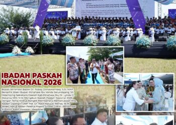 Perayaan Paskah Nasional 2026 Dihadiri Bupati Robby dan Wabup Vanda