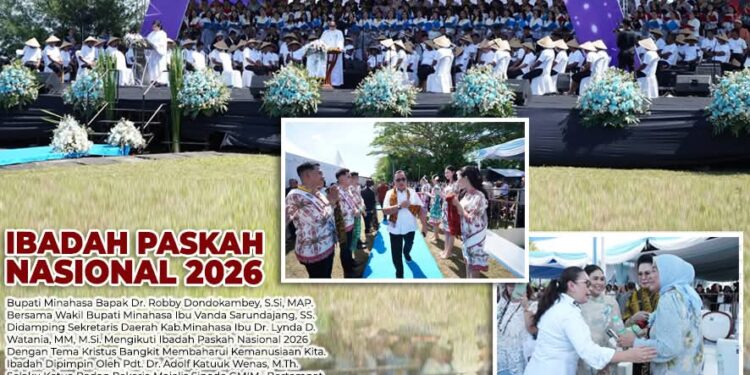 Perayaan Paskah Nasional 2026 Dihadiri Bupati Robby dan Wabup Vanda