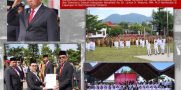 Pemkab Minahasa Peringati Hari Lahir Pancasila. Bupati Robby Jadi Inspektur Upacara
