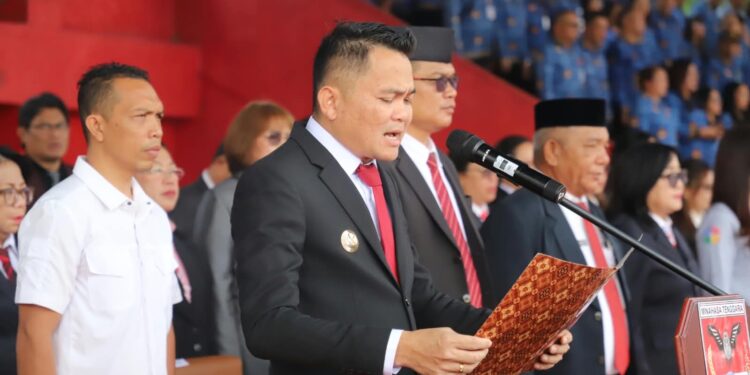 Pemkab Mitra Peringati Hari Sumpah Pemuda, Bupati Ronald Kandoli Bacakan Sambutan Menpora.