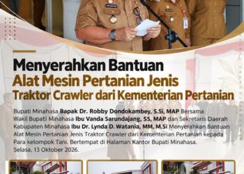 Bupati Robby dan Wabup Vanda Serahkan  Bantuan Alat Pertanian Kepada 5  Kelompok Tani 
