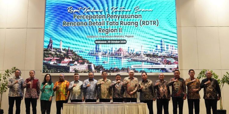 Bupati Robby Hadiri Rakoor dan Komitmen Bersama Percepatan Penyusunan RDTR Region Dua di Makassar